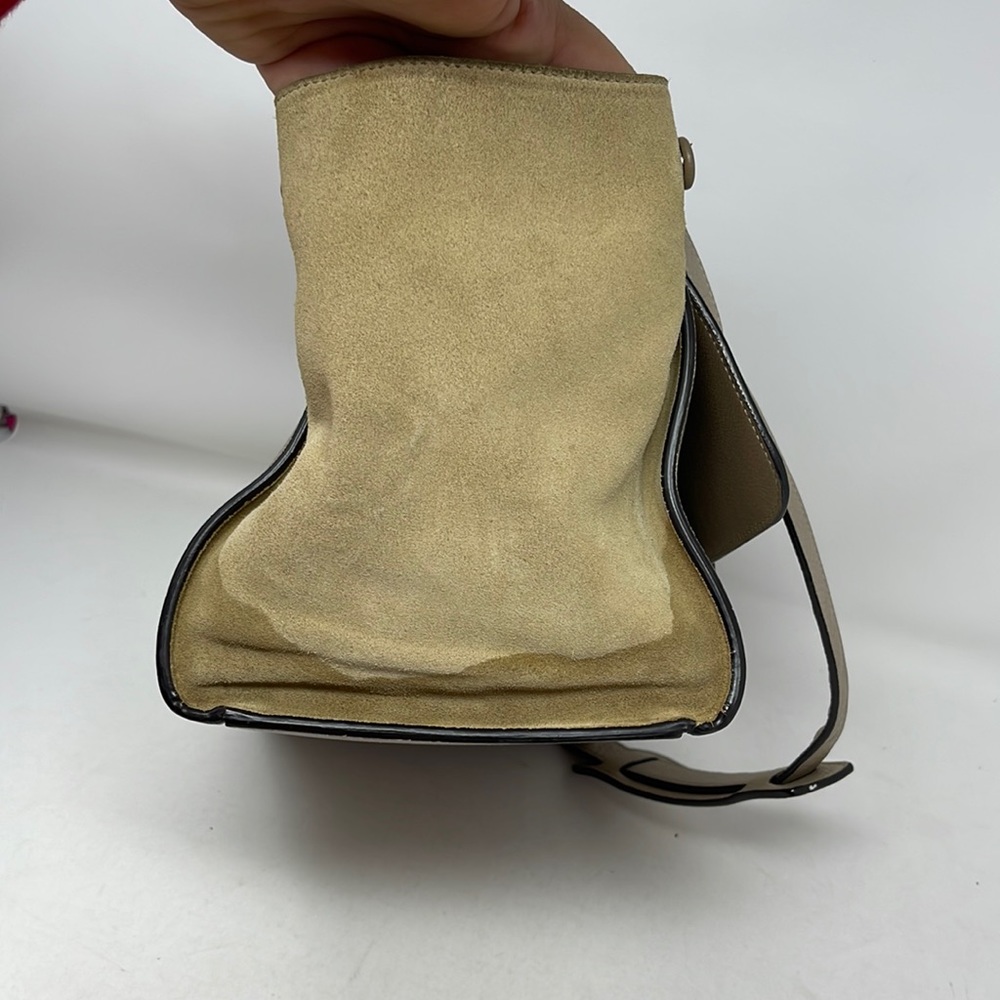 AUTHENTIC CELINE Hand Bag Beige Leather suede - Picture 10 of 16